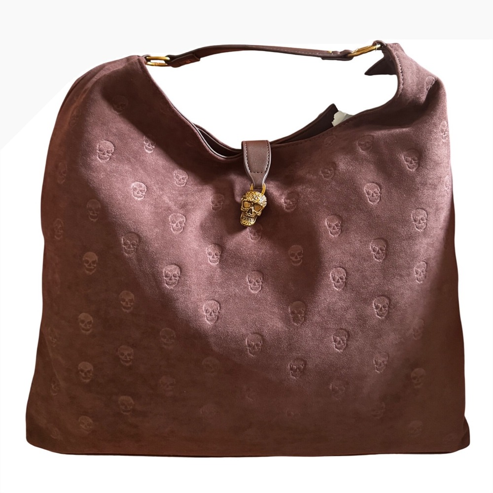 Betsey Johnson Large Brown Hobo Skull Handbag Halloween Theme NWT